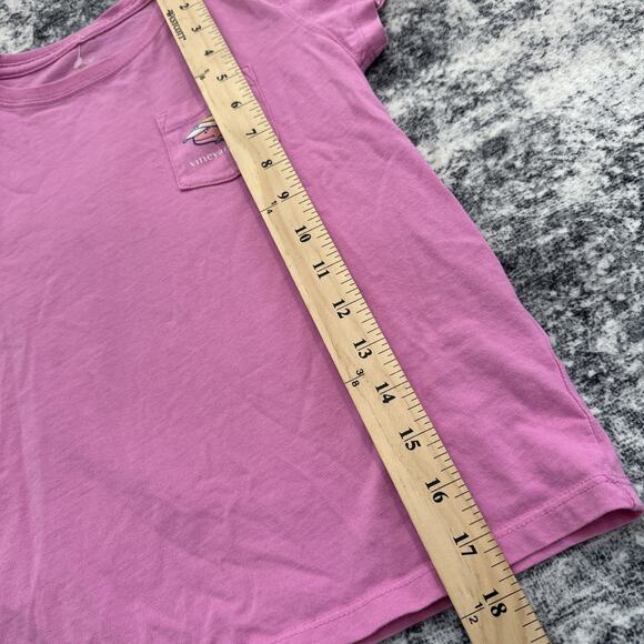 Vineyard Vines Volleyball Girls Shirt Size Small Pink Front Pocket Short Sleeve - Picture 5 of 9